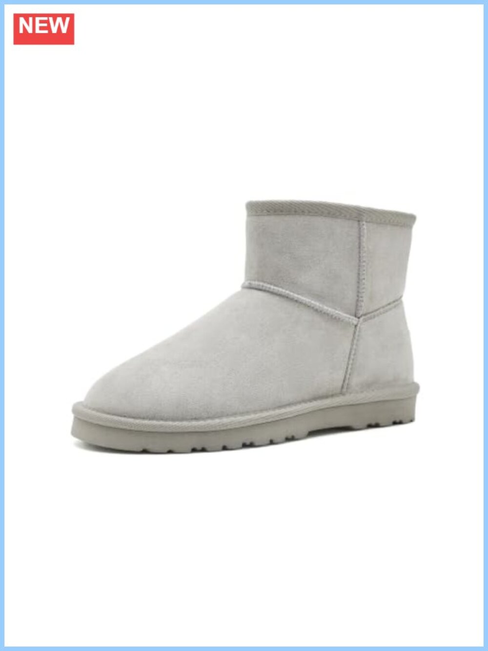 Faux Suede Ankle Bootie Slip-On Mid-Top Faux Fur Lined Fall Winter Boots